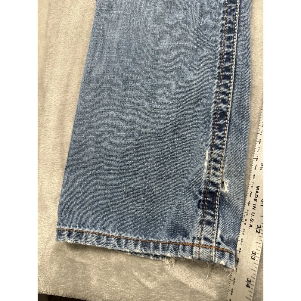 Ariat M4 Jeans Mens 31x34 Blue Denim Bootcut Stretch Distressed Western Cowboy
